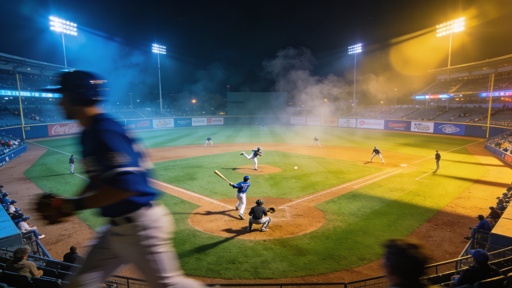Really,Amazing,Pictures,Of,American,Baseball,Feild,At,Night Baseball game in progress at night with players on the field