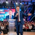 Charlie Kirk’s Successor Video: FAKE? A speaker addressing a large audience at a political event