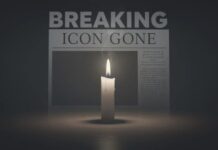 Child-Star ICON Dies—Cause Sparks Media Clash… A lit candle in front of a newspaper with the headline 'BREAKING ICON GONE'