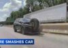 Video captures tire flying across I-76 before slamming into SUV in Philadelphia