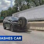 The Highway Hazard Nobody Saw Coming Video captures tire flying across I-76 before slamming into SUV in Philadelphia