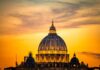 St. Peter's Basilica dome at sunset