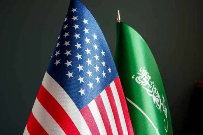 United States and Saudi Arabia flags side by side