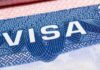 Close-up of a U.S. visa page