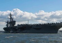 Combat Costs Force Tough Choices Behind The Scenes Aircraft carrier at sea with fighter jets on deck