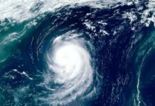 A Stormy Night Is Closing In on Japan Satellite view of a powerful hurricane swirling over the ocean