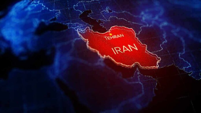 shutterstock_1610681794 Iran highlighted on a digital map