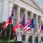 Prediction Flip Rocks Ohio Governor Race Ohio flags outside a neoclassical government building