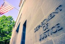 Election Fraud Sweep Stuns Seven States Department of Justice building facade with American flag