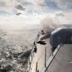 2,000-Mile Detour Upends War Plans naval warship firing deck gun at sea