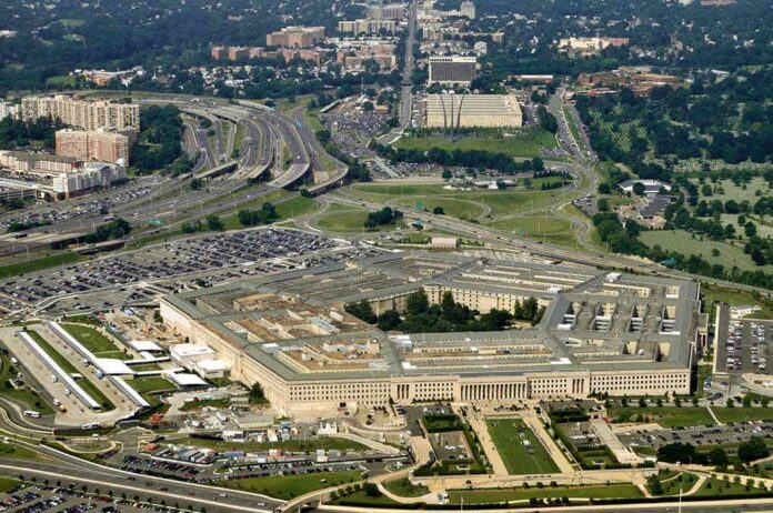 shutterstock_35841916 Aerial view of a large five-sided government building with surrounding highways