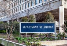 Department of Energy sign outside a government office building