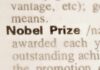 Who Gets Medicine’s Crown Today? Nobel Prize text highlighted in a dictionary