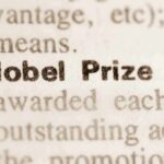 Nobel Prize text highlighted in a dictionary