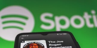 Spotify mobile app displaying The Joe Rogan Experience.