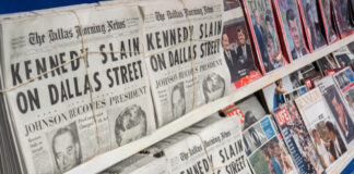 Historical newspapers reporting on the assassination of President Kennedy